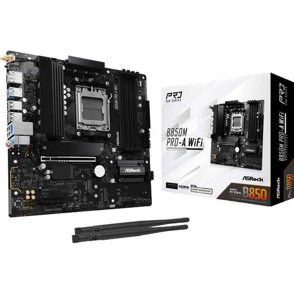 ASRock B850M Pro-A WiFi mATX Motherboard for AMD Socket AM5 CPUs